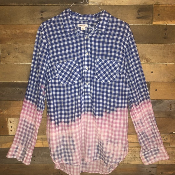 Merona Tops - Adult size dip dyed flannel/tunic style